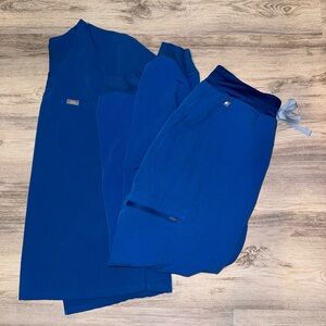 Figs royal blue scrub set